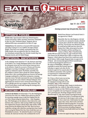 cover image of Battle Digest: Saratoga